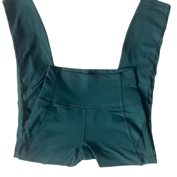 LULULEMON Size 4 High Times Essential Rhythm Lace Up Side ILeggings Rare Green - Picture 3 of 4